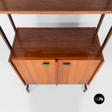 Carica l&#39;immagine nel visualizzatore di Gallery, Italian wood and metal self-standing bookcase, 1960s

