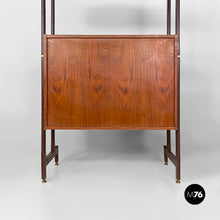 Carica l&#39;immagine nel visualizzatore di Gallery, Italian wood and metal self-standing bookcase, 1960s

