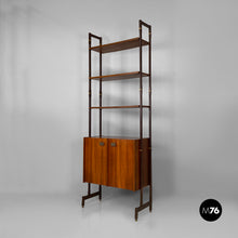 Carica l&#39;immagine nel visualizzatore di Gallery, Italian wood and metal self-standing bookcase, 1960s
