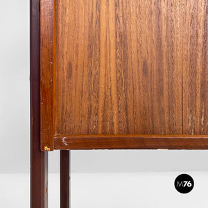 Wood self standing bookcase with double cabinet, 1960s