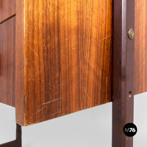 Wood self standing bookcase with double cabinet, 1960s