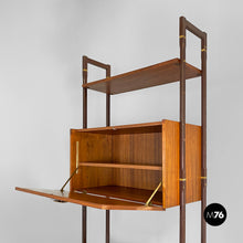 Carica l&#39;immagine nel visualizzatore di Gallery, Wood self standing bookcase with double cabinet, 1960s
