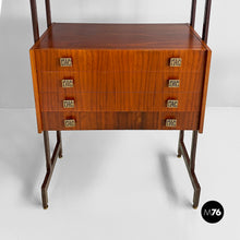 Carica l&#39;immagine nel visualizzatore di Gallery, Wood self standing bookcase with double cabinet, 1960s

