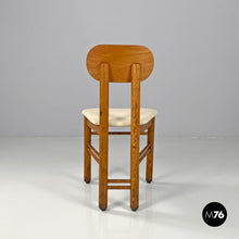 将图片加载到图库查看器，Wooden chairs with white linen fabric, 1960s
