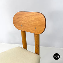 画像をギャラリービューアに読み込む, Wooden chairs with white linen fabric, 1960s
