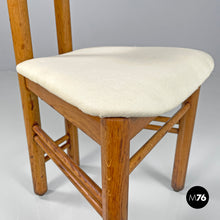 Load image into Gallery viewer, Wooden chairs with white linen fabric, 1960s
