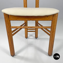 将图片加载到图库查看器，Wooden chairs with white linen fabric, 1960s
