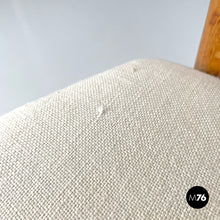 将图片加载到图库查看器，Wooden chairs with white linen fabric, 1960s
