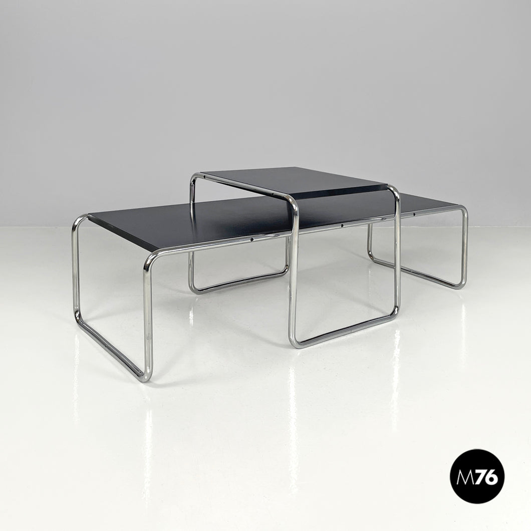 Black wood coffee tables Laccio by Marcel Breuer for Gavina, 1970s