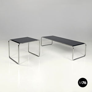 Black wood coffee tables Laccio by Marcel Breuer for Gavina, 1970s