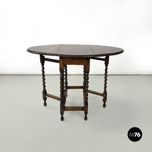 Wooden coffee or service table with folding top, 1900s