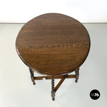 Load image into Gallery viewer, Wooden coffee or service table with folding top, 1900s
