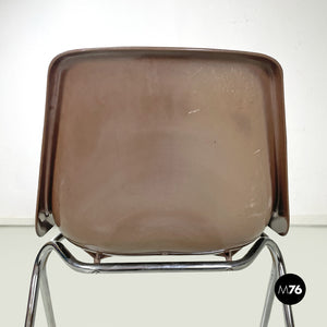 Stackable chairs by Proinco in brown plastic, 1970s