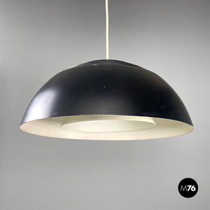 Black and white metal ceiling lamp by Arne Jacobsen for Louis Poulsen, 1960s