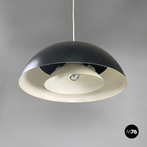 Black and white metal ceiling lamp by Arne Jacobsen for Louis Poulsen, 1960s