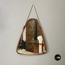 Carica l&#39;immagine nel visualizzatore di Gallery, Solid wood triangular wall mirror, 1960s
