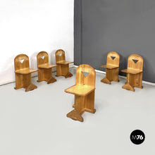 Load image into Gallery viewer, Wooden chairs with triangular holes, 1980s
