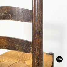 将图片加载到图库查看器，Wood and straw chairs by Georges Robert, 1950s
