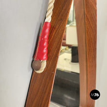 Carica l&#39;immagine nel visualizzatore di Gallery, Solid wood triangular wall mirror, 1960s
