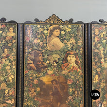 Load image into Gallery viewer, Wooden screen with collage, 1800s
