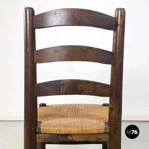 Wood and straw chairs by Georges Robert, 1950s