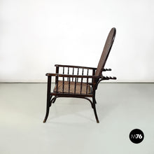 Load image into Gallery viewer, Thonet armchair with reclining backrest, early 1900s
