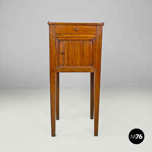 Wooden nightstand with shutter opening, early 1900s