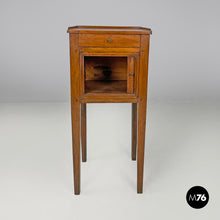 Load image into Gallery viewer, Wooden nightstand with shutter opening, early 1900s
