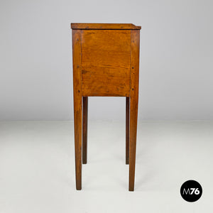 Wooden nightstand with shutter opening, early 1900s