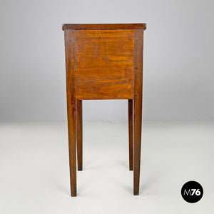 Wooden nightstand with shutter opening, early 1900s