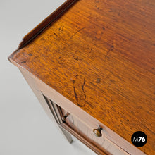 Load image into Gallery viewer, Wooden nightstand with shutter opening, early 1900s
