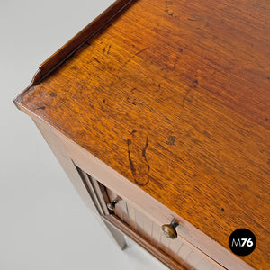 Wooden nightstand with shutter opening, early 1900s