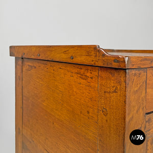 Wooden nightstand with shutter opening, early 1900s