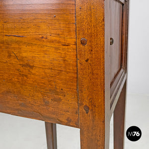 Wooden nightstand with shutter opening, early 1900s