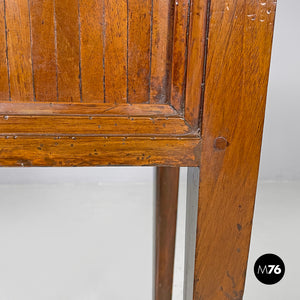 Wooden nightstand with shutter opening, early 1900s