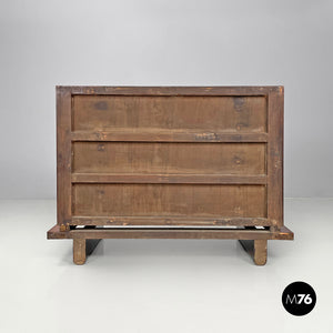 Wooden bar cabinet with red interior and inlay decorations, 1930s