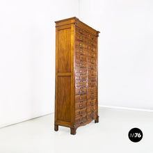 将图片加载到图库查看器，Walnut wood and brass archive dresser, 1940s
