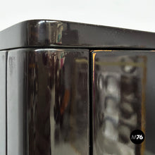 Load image into Gallery viewer, Wooden black lacquered wardrobe, 1970s
