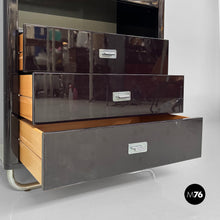 Load image into Gallery viewer, Wooden black lacquered wardrobe, 1970s
