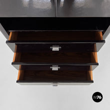 Load image into Gallery viewer, Wooden black lacquered wardrobe, 1970s
