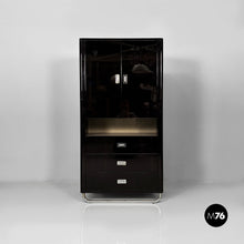 Load image into Gallery viewer, Wooden black lacquered wardrobe, 1970s
