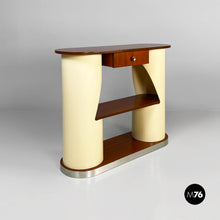 Load image into Gallery viewer, Wood and white plastic console cabinet, 1960s
