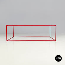 Load image into Gallery viewer, Red metal and glass coffee table, 1980s
