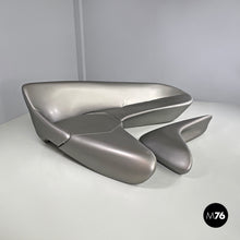 将图片加载到图库查看器，Grey silver sofa Moon System by Zaha Hadid for B&amp;B, 2007
