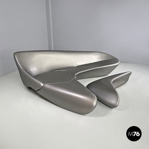 Grey silver sofa Moon System by Zaha Hadid for B&B, 2007