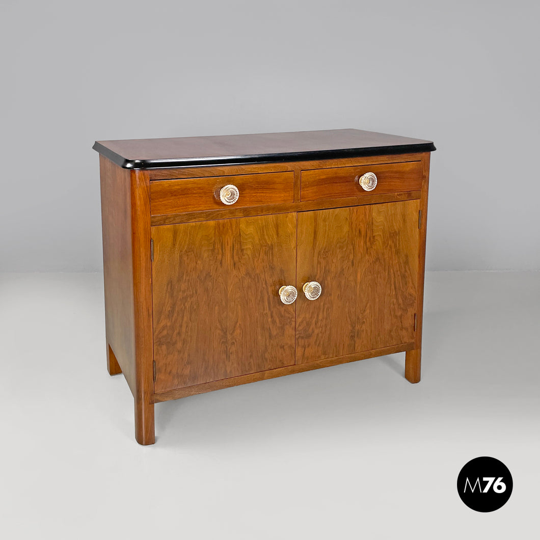 Wooden dresser with transparent glass handles, 1940s