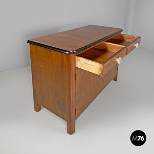 Wooden dresser with transparent glass handles, 1940s