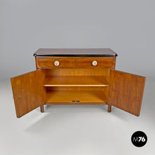 画像をギャラリービューアに読み込む, Wooden dresser with transparent glass handles, 1940s
