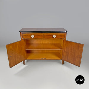 Wooden dresser with transparent glass handles, 1940s