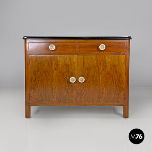 Wooden dresser with transparent glass handles, 1940s